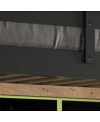 Full Size Wood Loft Bed with Desk, Wardrobe, Storage & RGB Lights