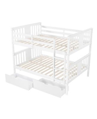 + Full Over Full + Wood + Drawers & Ladder + Bunk Bed