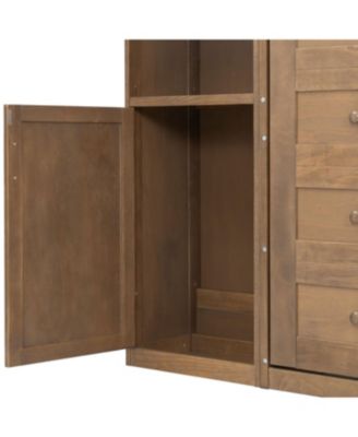  Queen size wooden Murphy Bed with Storage Shelves & Cabinets