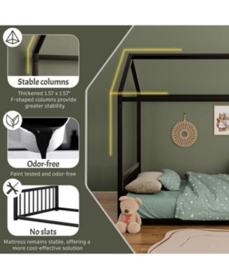 Metal Montessori Design, Safety Rails, Low-to-Ground Frame Bed Frame