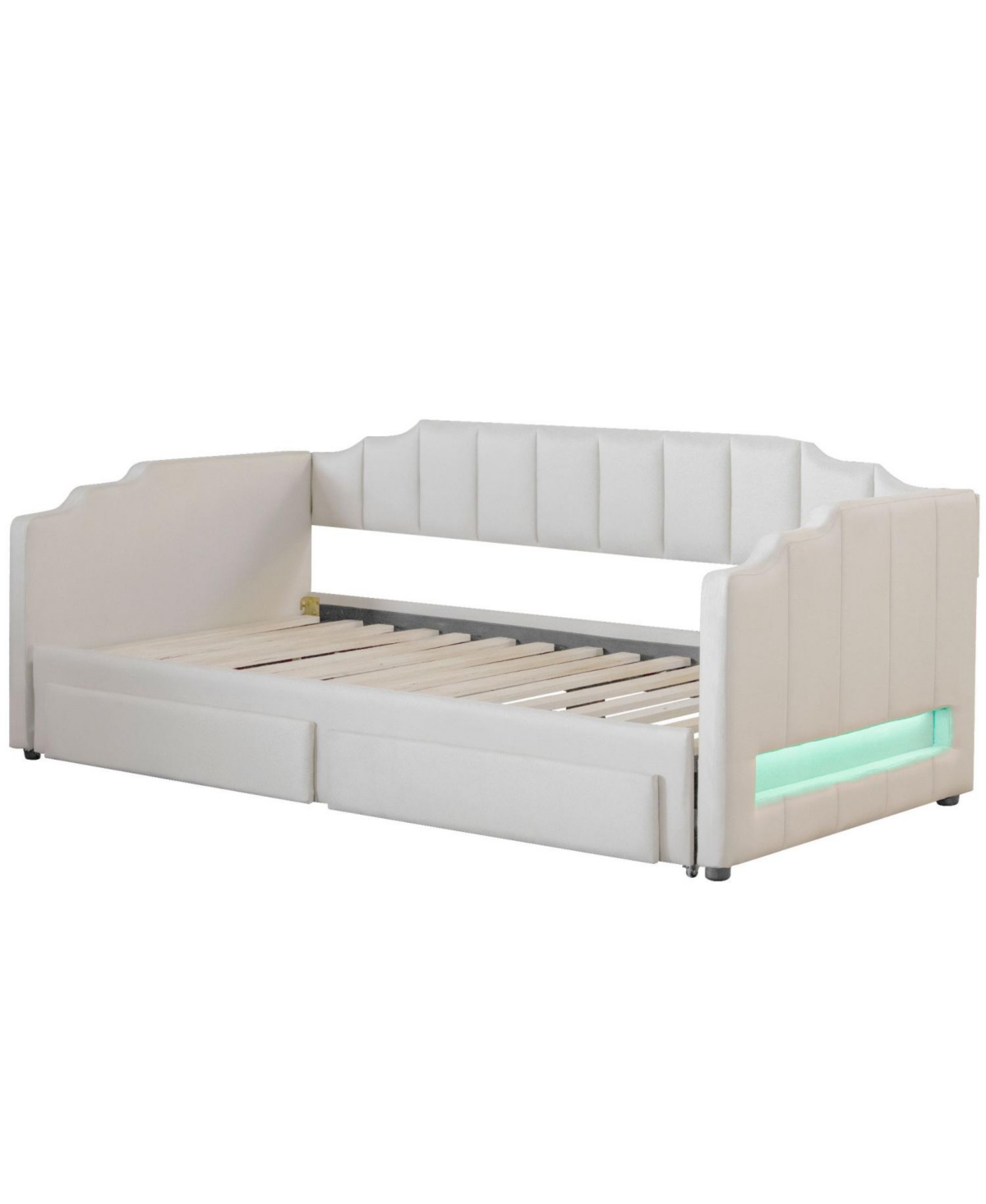 Streamdale Furniture Twin Xl Extendable Upholstered Daybed with Storage & Led