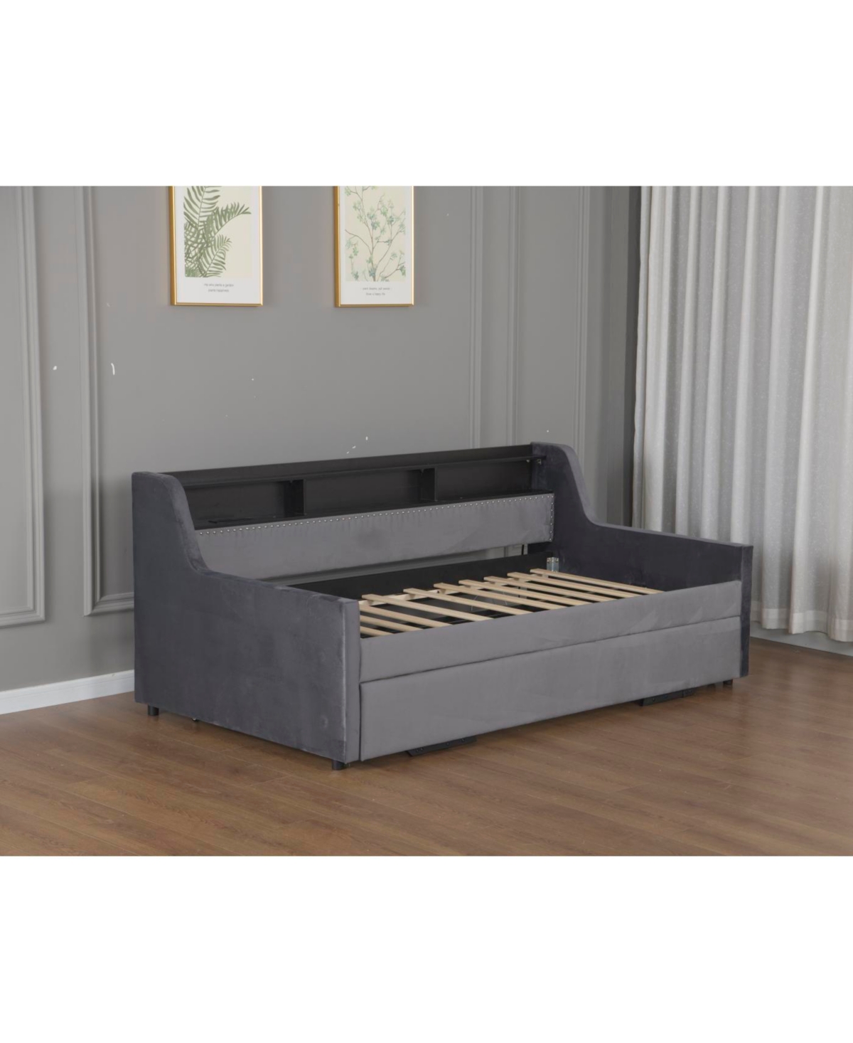 Streamdale Furniture Streamdale Twin Size Upholstered Daybed with Led & Charging Station
