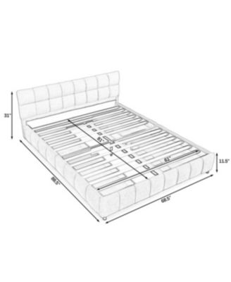 Queen Size Upholstered Bed with Storage Drawer - Green