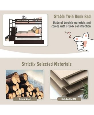 Sturdy Modern Bunk Bed with Storage for Kids or Adults