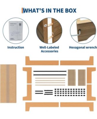 Twin Platform Bed Frame with Underbed Storage 10.24" Clearance Wood & Metal Slats No Headboard Pine