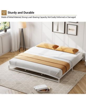 King Size 6 Inch Metal Platform Bed Frame Heavy Duty Strong Slat Support Underbed Storage