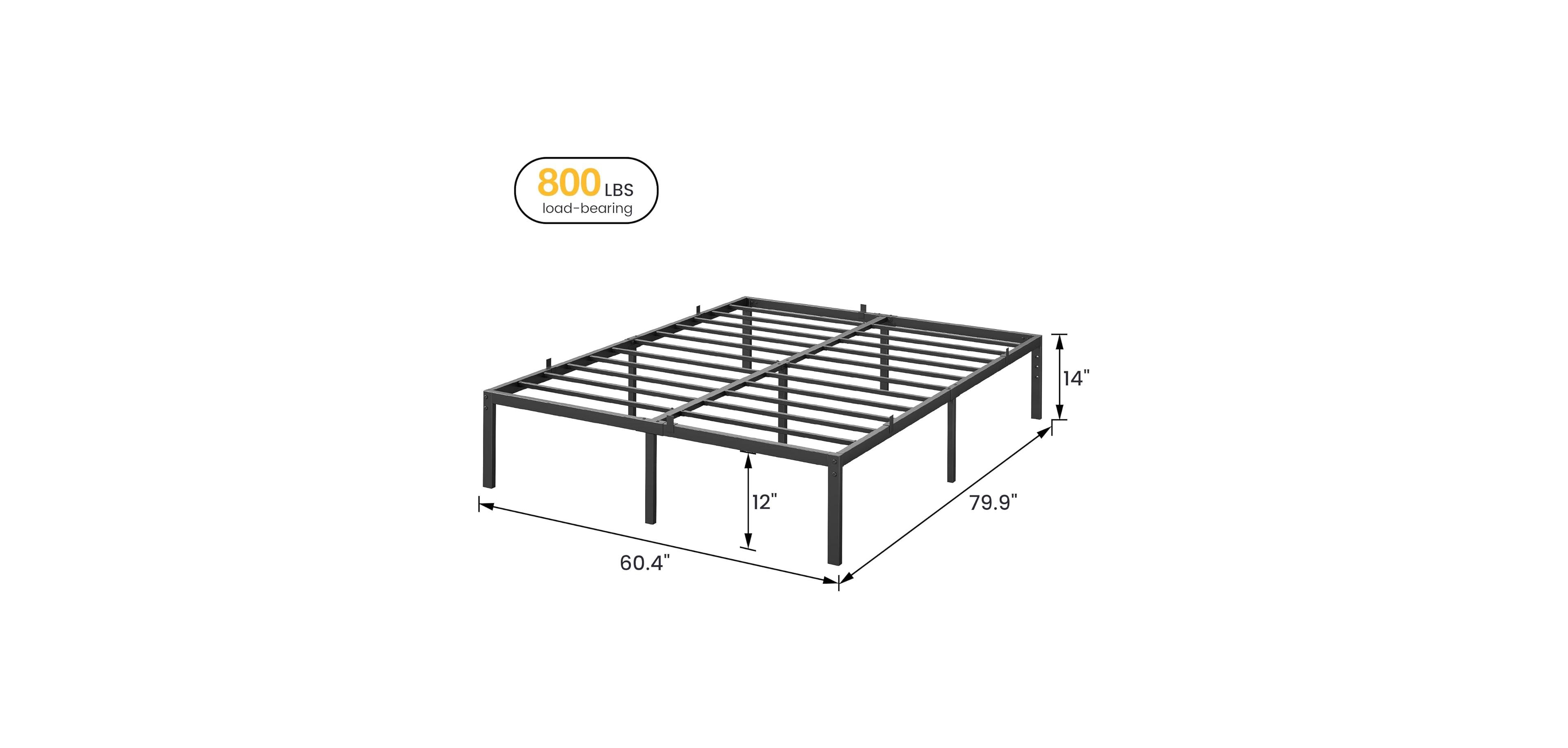 gaomon gaomonTwin Metal Bed Frame with Safety Rounded Corners For Households with Children or Pets