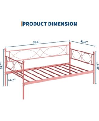 Twin Daybed with Trundle Metal Daybed and Trundle Set Sofa Bed Steel Slat Multifunctional Bedroom