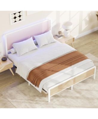 Easy Assembly Queen Size Bed Frame Space Saving, for Living Room, Guest Room