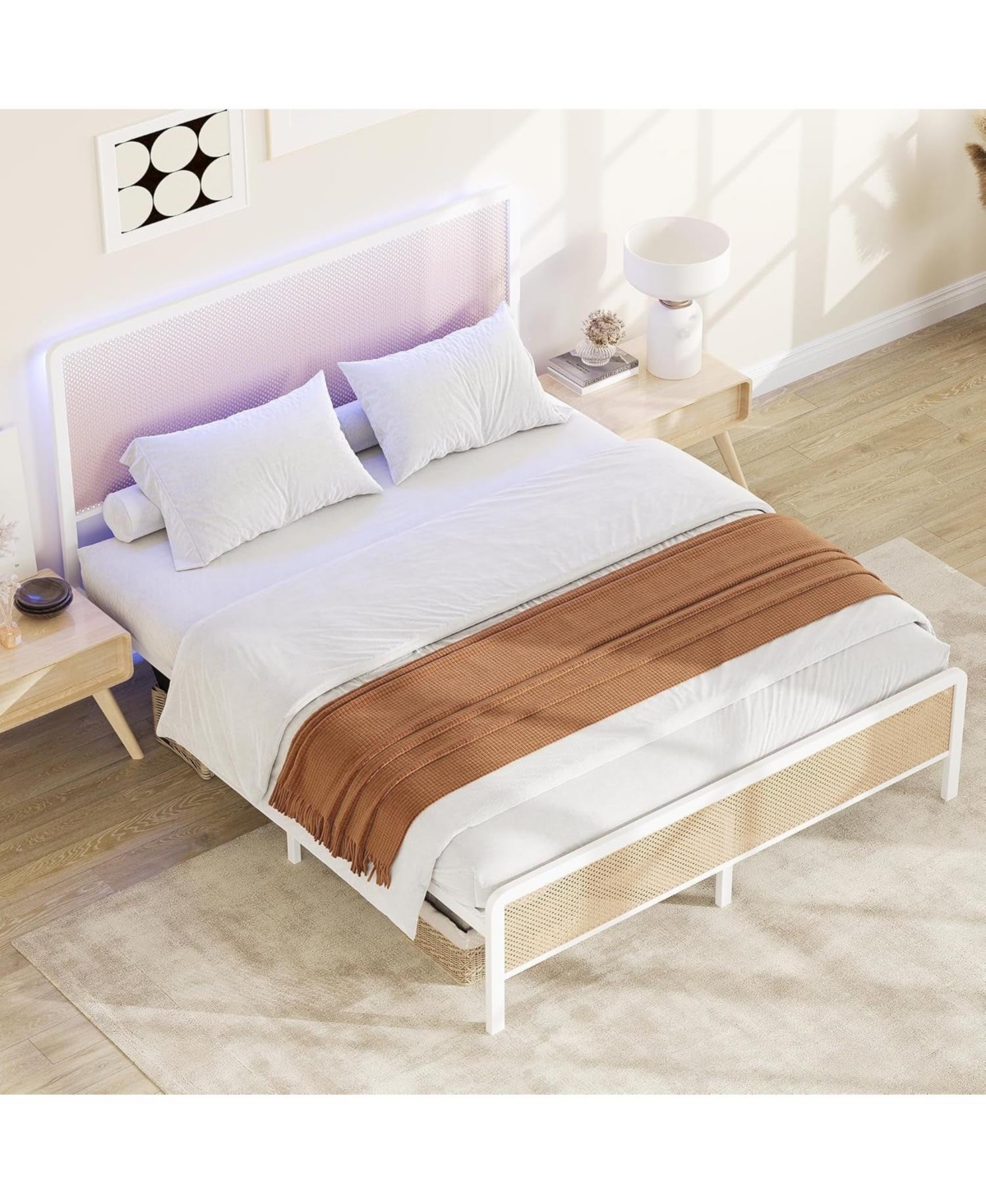 Gaomon Easy Assembly Queen Size Bed Frame Space Saving, for Living Room