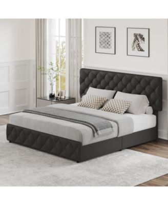 Easy Assembly Queen Bed Frame Space Saving, for Living Room, Guest Room