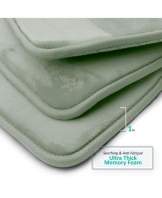 2 Piece Ultra Soft Non-Slip Plush Memory Foam Bath Rug Set - Small & Large