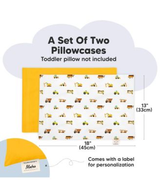 Toddler 2-Pack Waterproof Pillowcases for 13x18 Pillow, Soft Waterproof Pillow Protector Cover for Sleeping, Durable