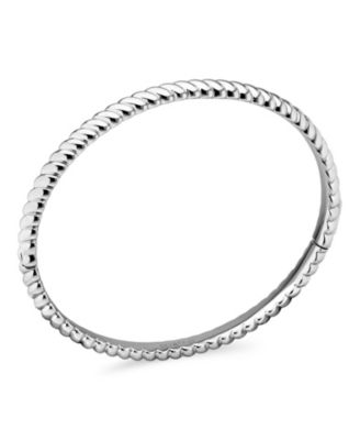 Twisted Rope Bangle Bracelet in Rhodium Plated Sterling , Size