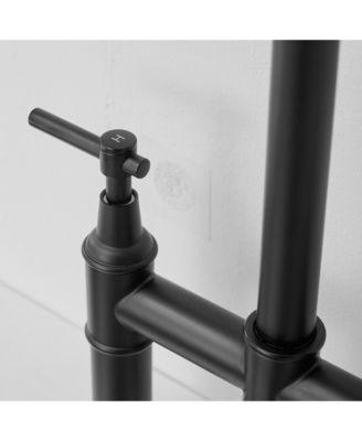 Boyelliving 3 Hole Kitchen Faucet with Pull Down Sprayer, Double Handle Kitchen Sink Faucet Brass Vintage Kitchen Faucets