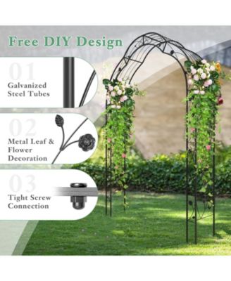 99'' Tall Garden Arch Arbor Trellis w/6 Combination Ways & 2 Installation Methods