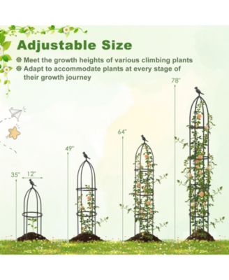 2-Pack Garden Obelisk Trellis for Climbing Plants Rustproof PE-Coated Metal Flower Trellis