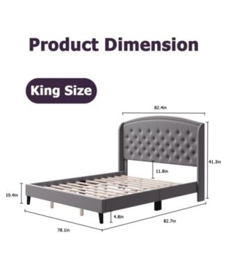 King Size Metal Bed Frame with Headboard and Footboard, Sturdy Structure and Underbed Storage