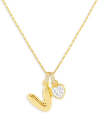 Sterling Silver Initial Charm Necklace in Holiday Ornament, Macy's Exclusive