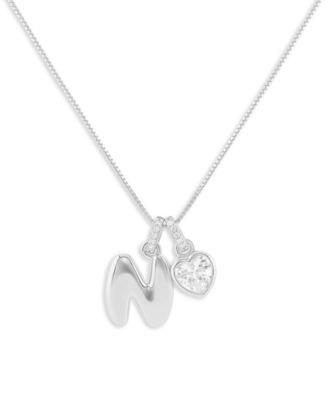 Sterling Silver Initial Charm Necklace in Holiday Ornament, Macy's Exclusive