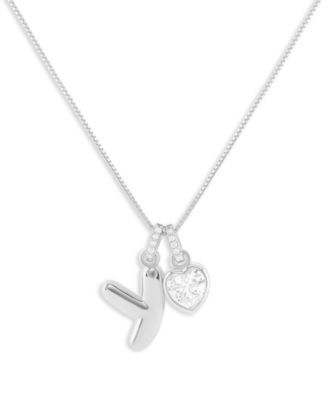 Sterling Silver Initial Charm Necklace in Holiday Ornament, Macy's Exclusive