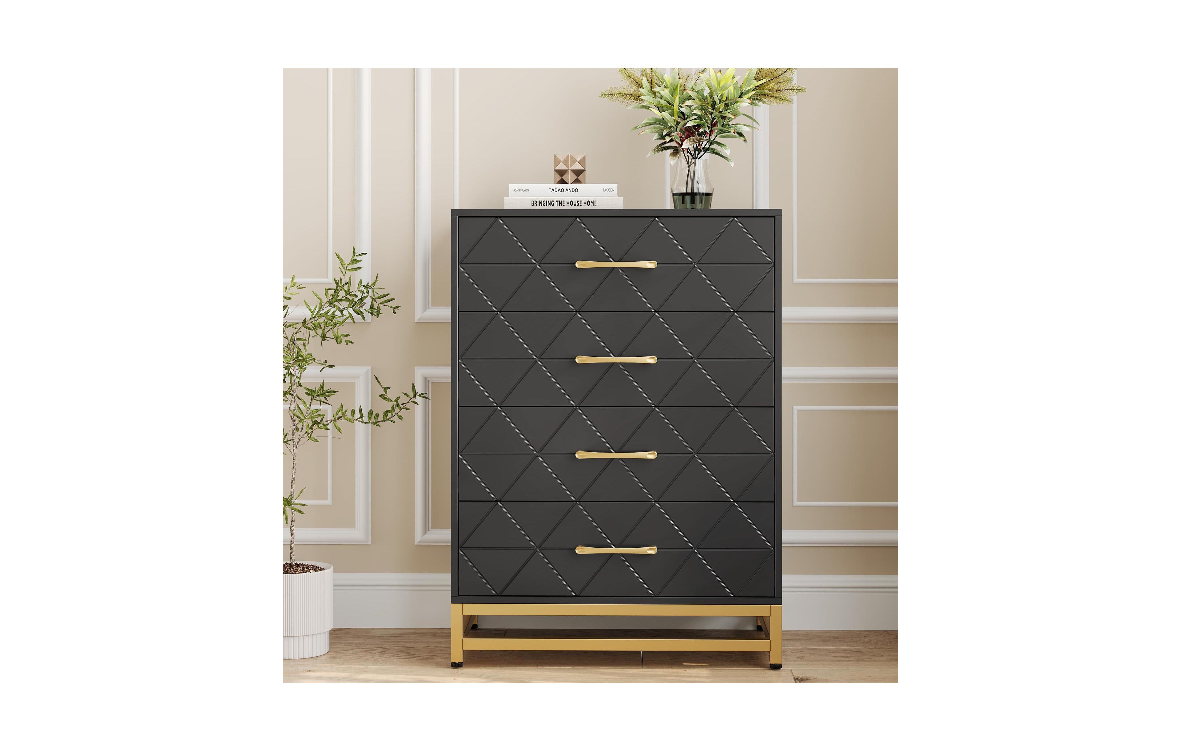gaomon 4 Drawer Dresser for Bedroom, Modern Chest of Drawers Storage Organizer