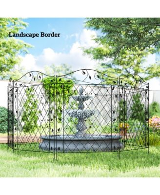 Garden Border Edging Fencing 11.5' Round Vines Design, 4-Pack