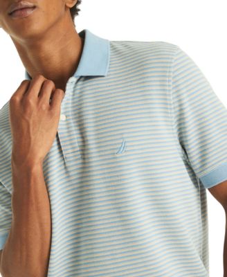 Men's Striped Spread Collar Polo Shirt