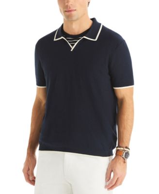 Men's Textured Short-Sleeve Polo Shirt