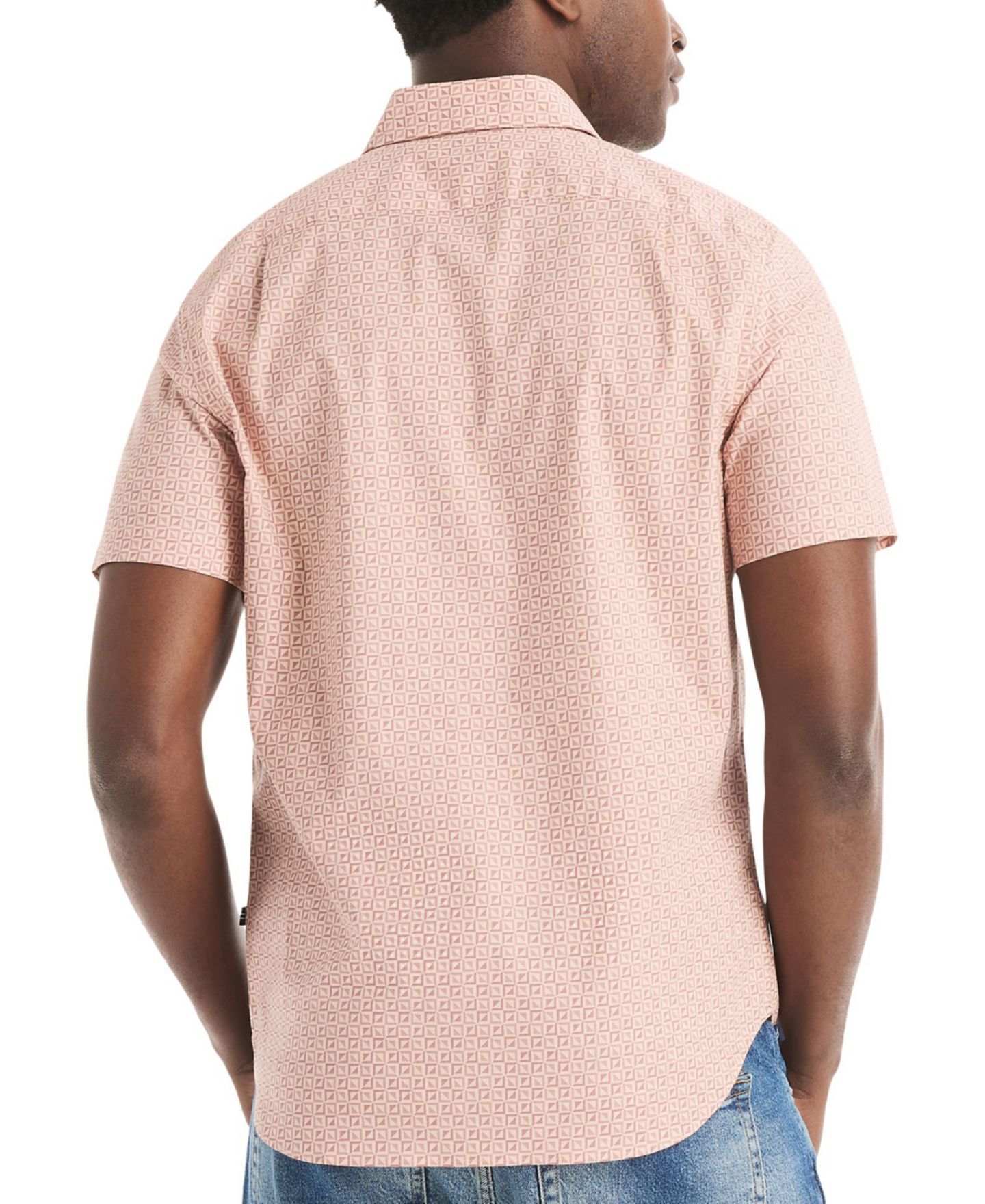 Мужская рубашка Nautica Printed Short-Sleeve, цвет: Пепельный розовый — фото 3