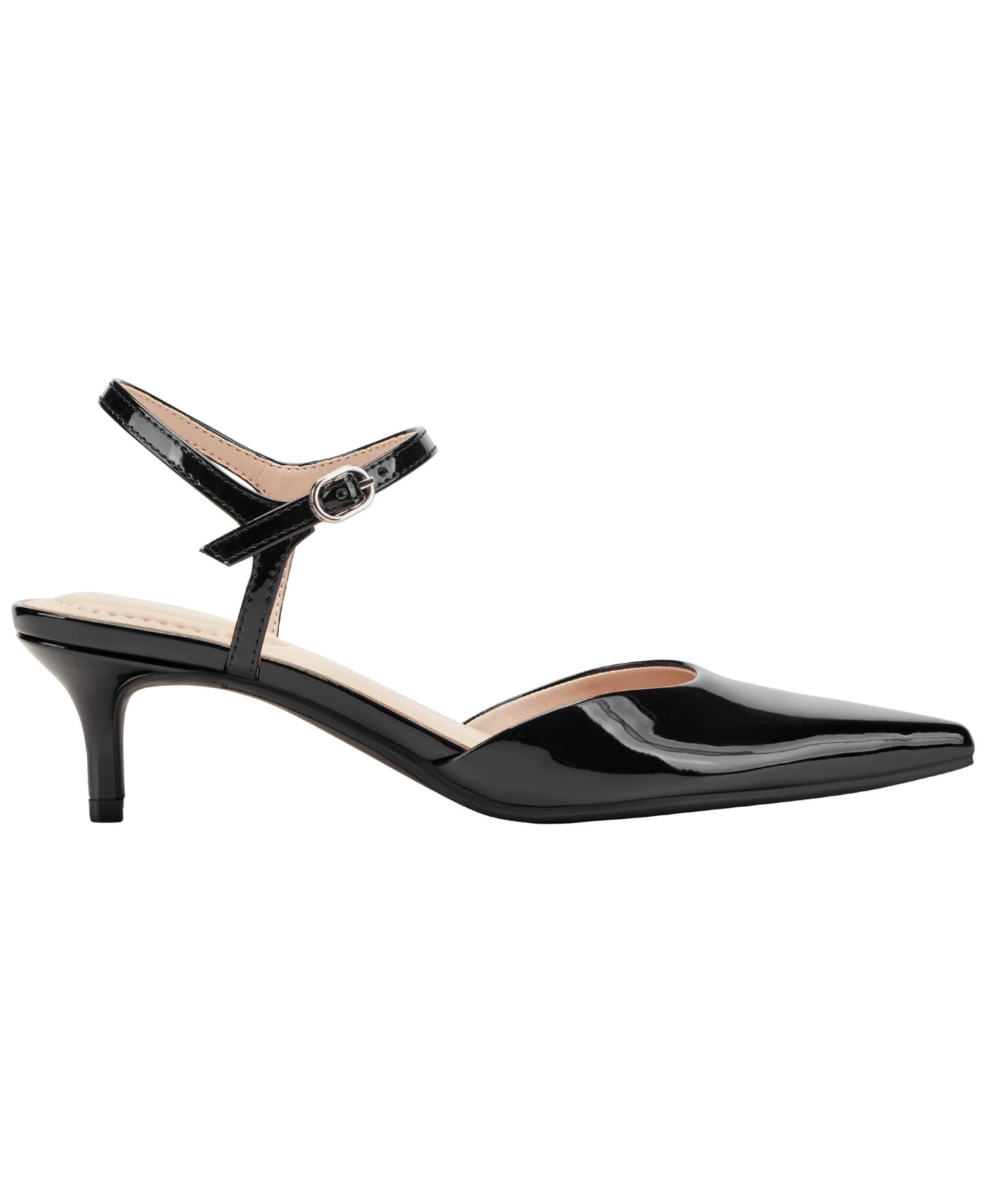 Женские туфли Bandolino Rose Ankle Strap Kitten Heel Pumps, цвет: Чёрный лаковый — фото 2