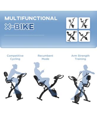 Folding Exercise Bike w/ Arm Resisce Bands,