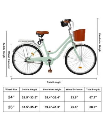 26-Inch Cruiser Bike for Family Rides, Low Step Frame with Passenger Seat & Footrests