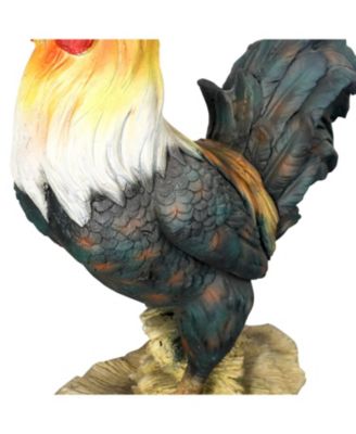 22.4" Rooster Concrete Garden Statue - Large Outdoor Chicken Decor for Garden, Patio, Deck, Home & Office
