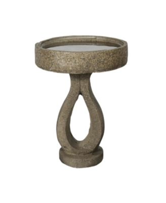 21.8” Concrete Birdbath – Modern Outdoor Garden Pedestal Statue for Patio, Yard & Contemporary Garden Decor, 15.7”Dia X 21.8”H