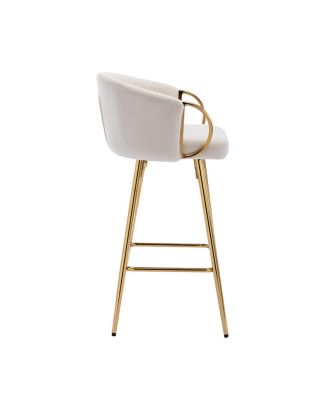 30 Inch Set of 2 Bar Stools Beige