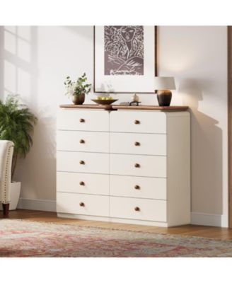 White Storage Cabinet with 5 Drawers, Vertiacl Drawer