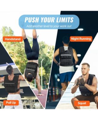 Adjustable Weighted Vest, 35 lb Vest with Iron Weights, Shoulder Pad and Reflective Stripe for Strength Training