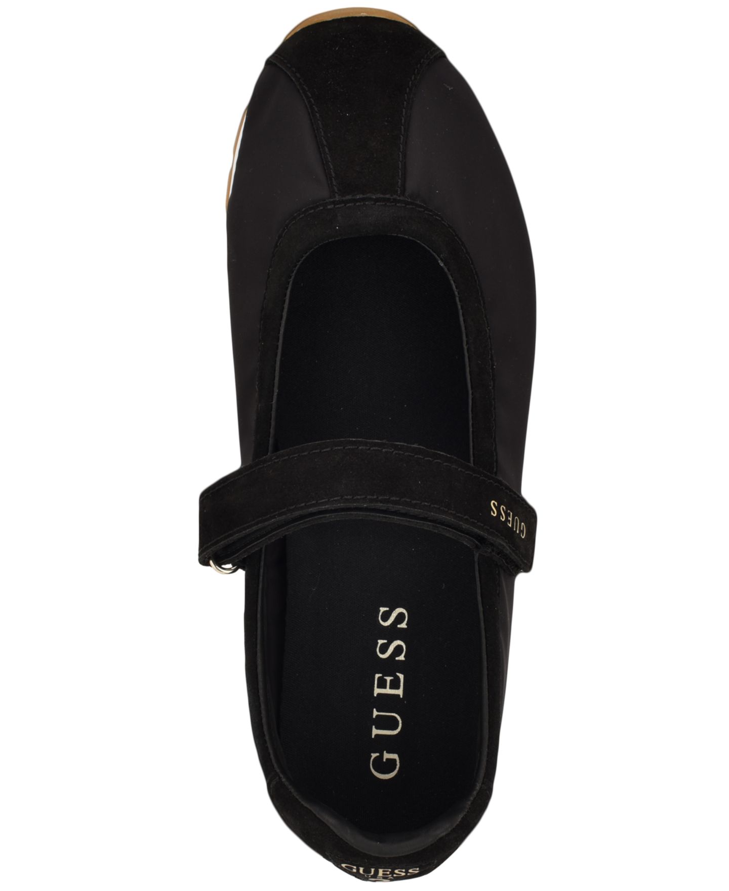 Женские кроссовки GUESS Treece Suede Sporty Mary Jane, цвет: Чёрный замшевый — фото 4