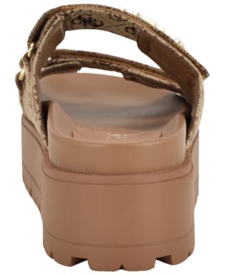 Womens Faxon Platform Lug Sole Footbed Sandals