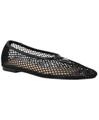 Women's Aylora Triangle Logo Woven Mesh Ballet Flats
