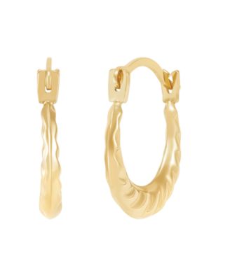 Hinged Catch Hoop Earrings in 14k Yellow Gold