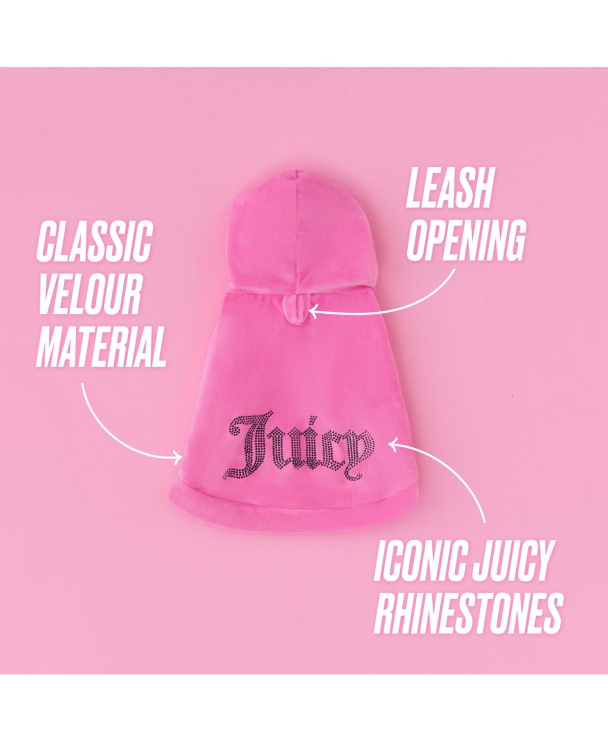 Juicy Couture Bling Velour Pet Hoodie