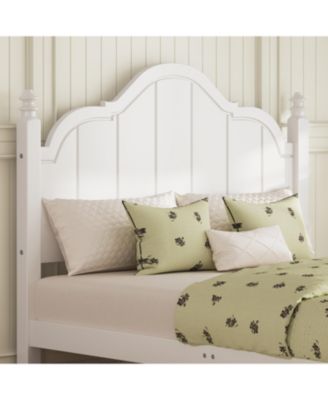 Full Size Wooden Bed Frame with Headboard Vintage Platform Bed with Slats Support Easy Assembly