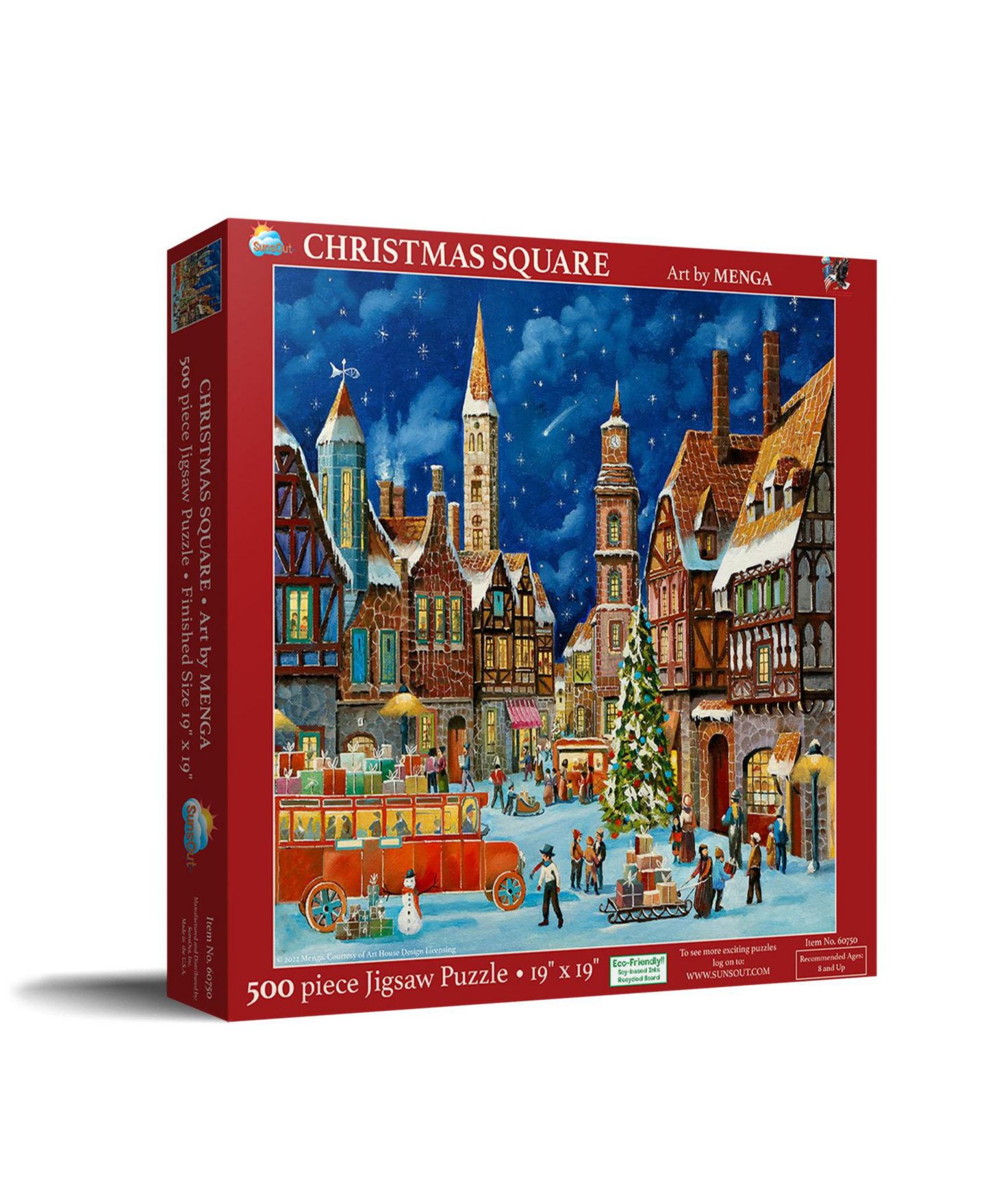 Детский пазл SunsOut Christmas Square 500-Piece Jigsaw Puzzle, от 15 лет — фото 1