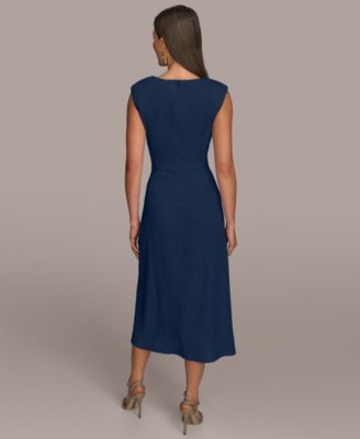 Women's Side-Ruched Midi Dress