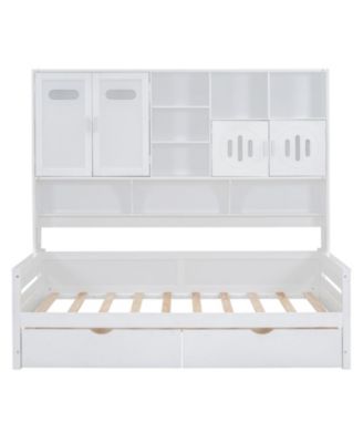 Twin Daybed with Drawers, Cabinet, and Shelf