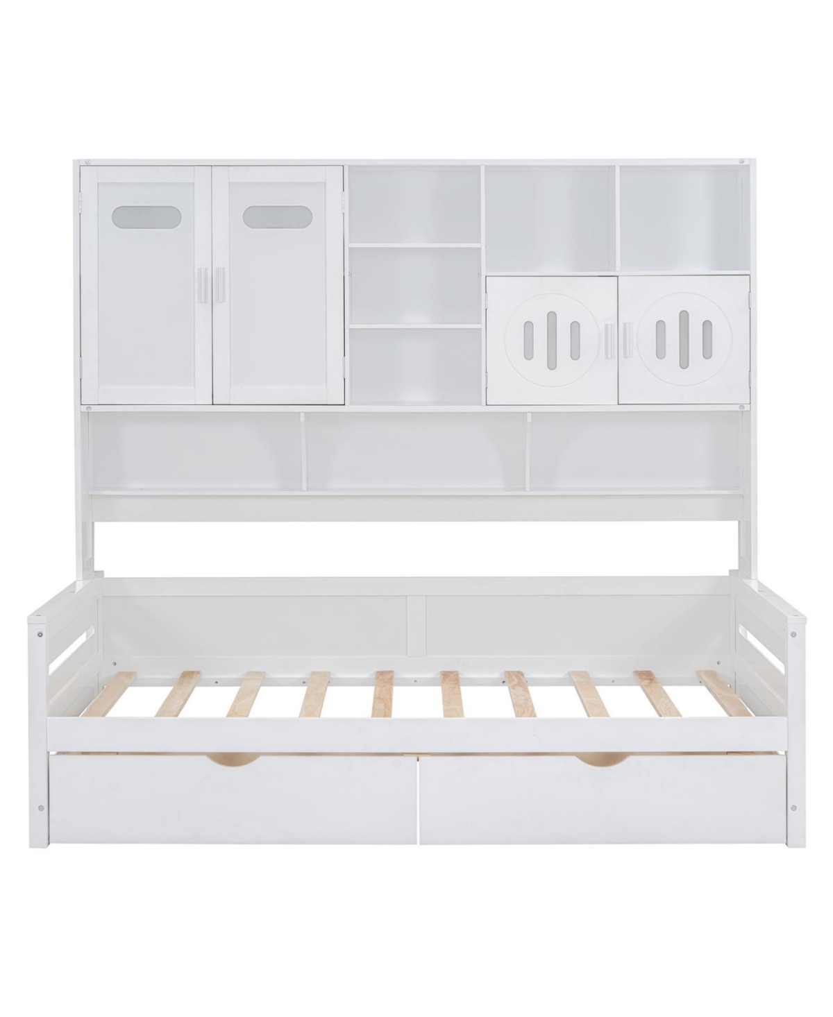 Streamdale Furniture Twin Daybed with Drawers, Cabinet, and Shelf