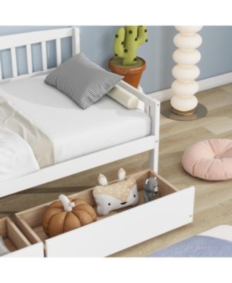White Twin Daybed with Storage Drawers