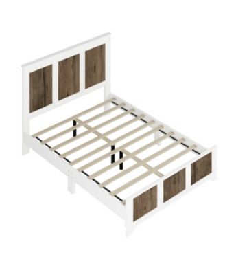  Wooden Platform Queen Bed with Plywood Slats